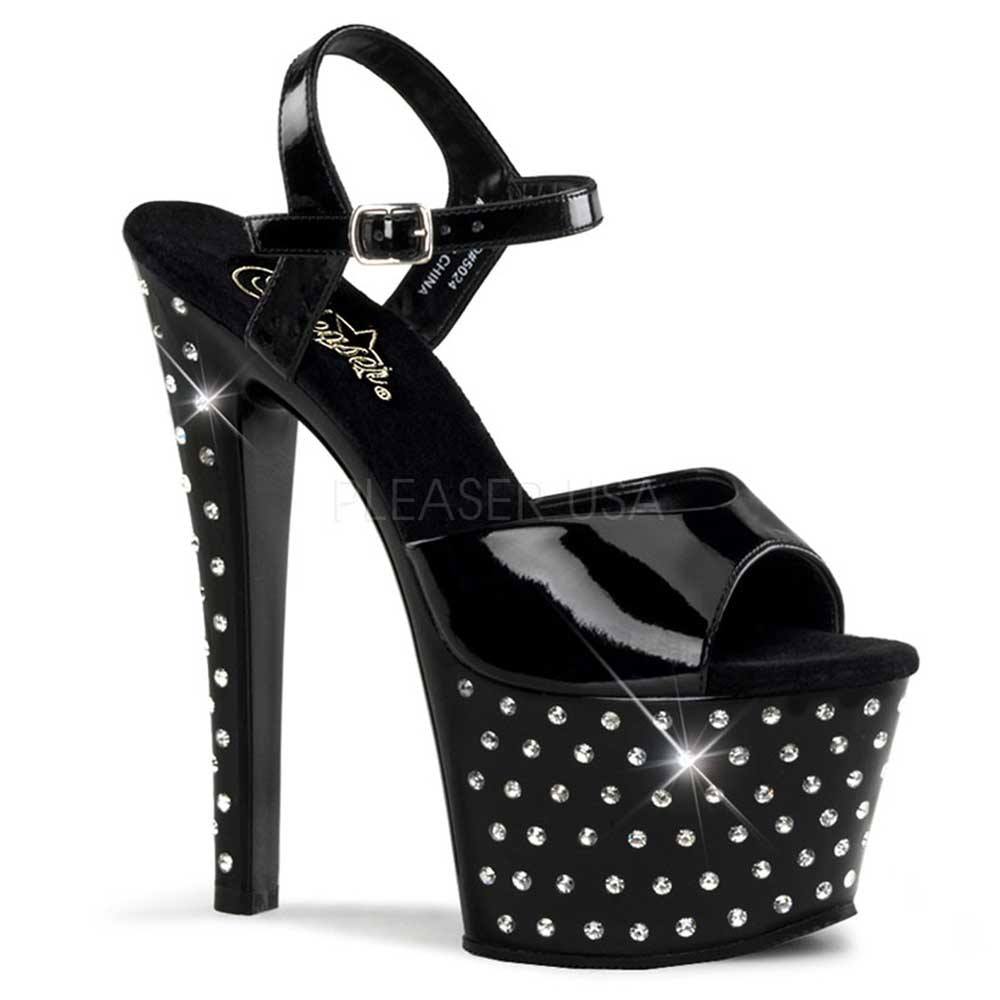 Pleaser - Stardust709 Sandale à bride à la cheville, Pole dance chaussures - Chaussures de pole dance - Noir Product image